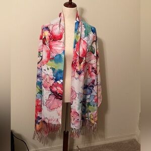 Floral Watercolor Scarf - one size